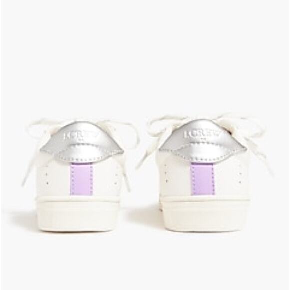 Crewcuts white lavender lace up sneakers - Picture 2 of 10